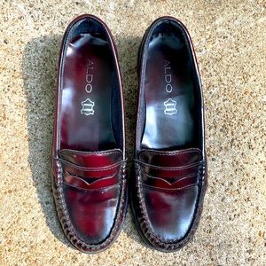 ALDO 38 Maroon Penny Loafers